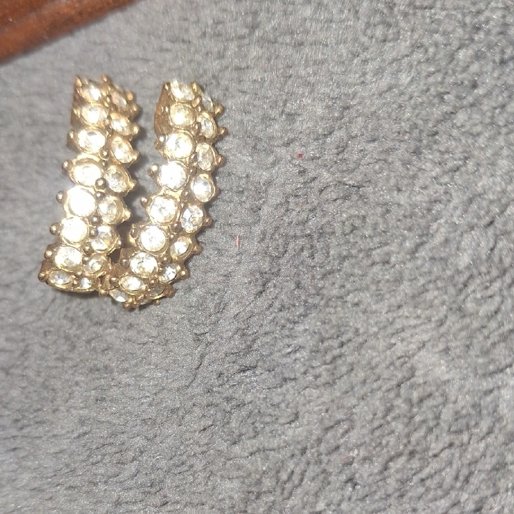 Elegant Gold Crystal Hoop Earrings